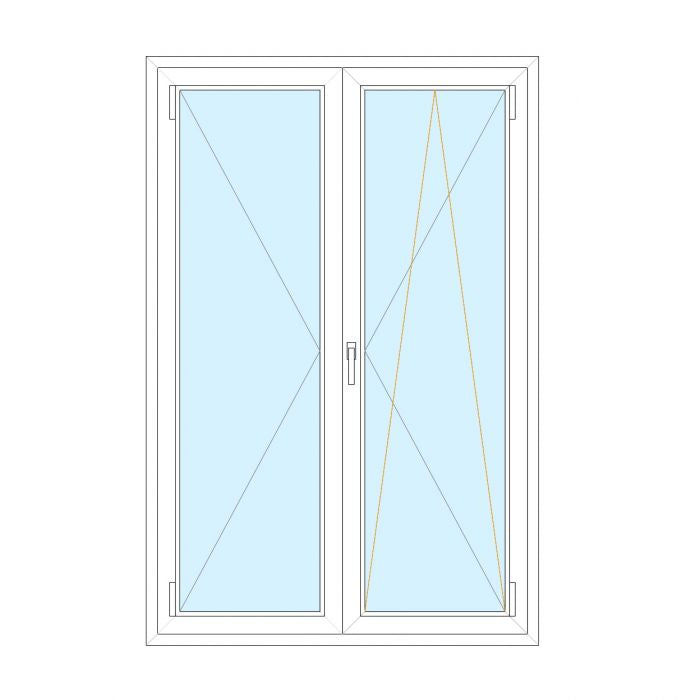Portafinestra in PVC 2 ante 103x225