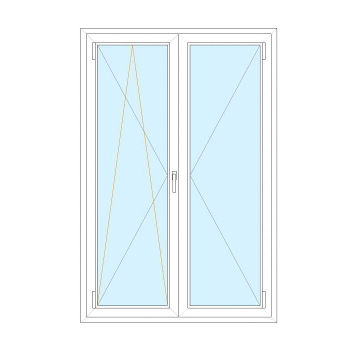 Portafinestra in PVC 2 ante 120x188