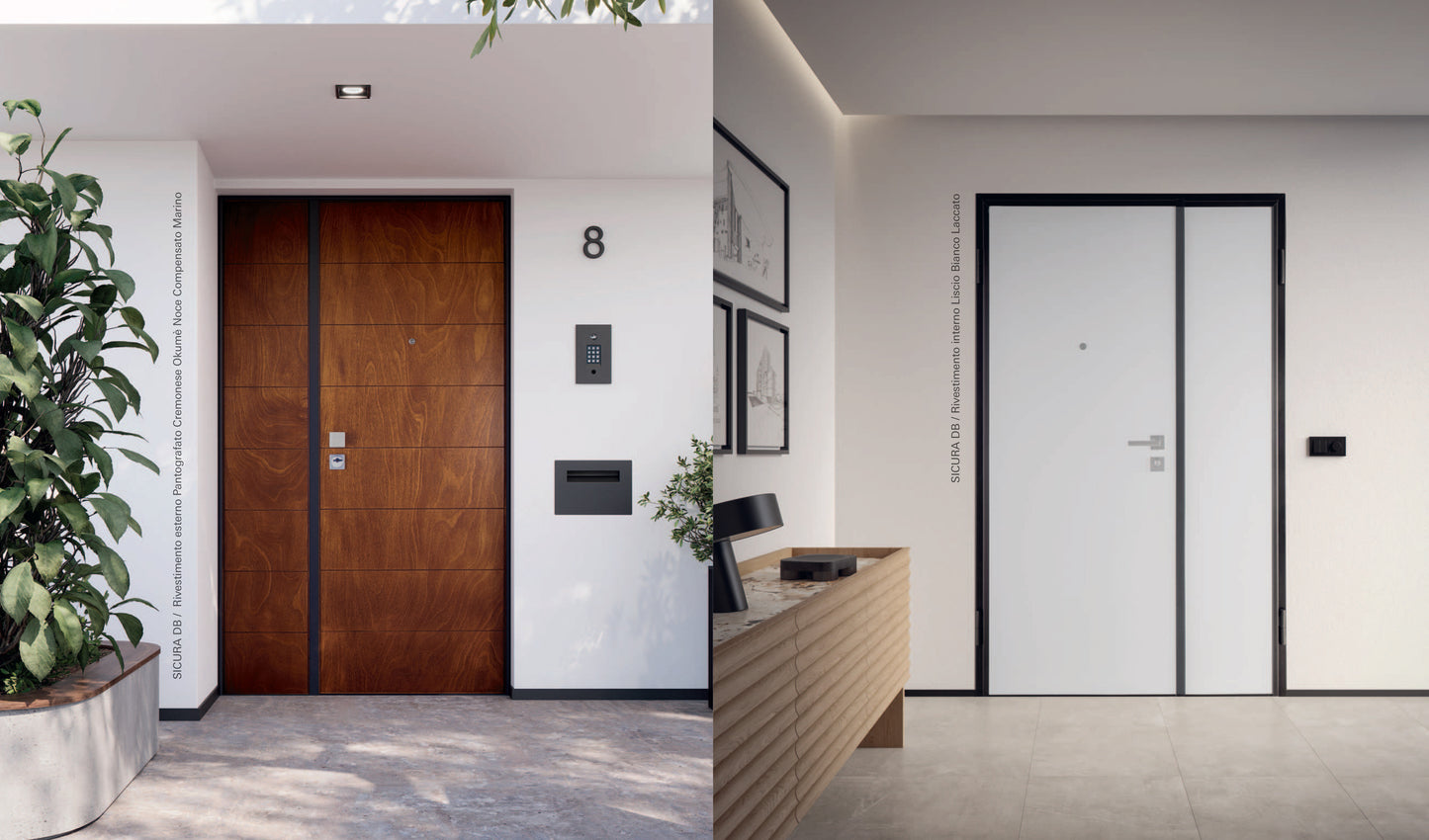 Porta blindata 2 ante SICURA DB BLACK Pannelli standard