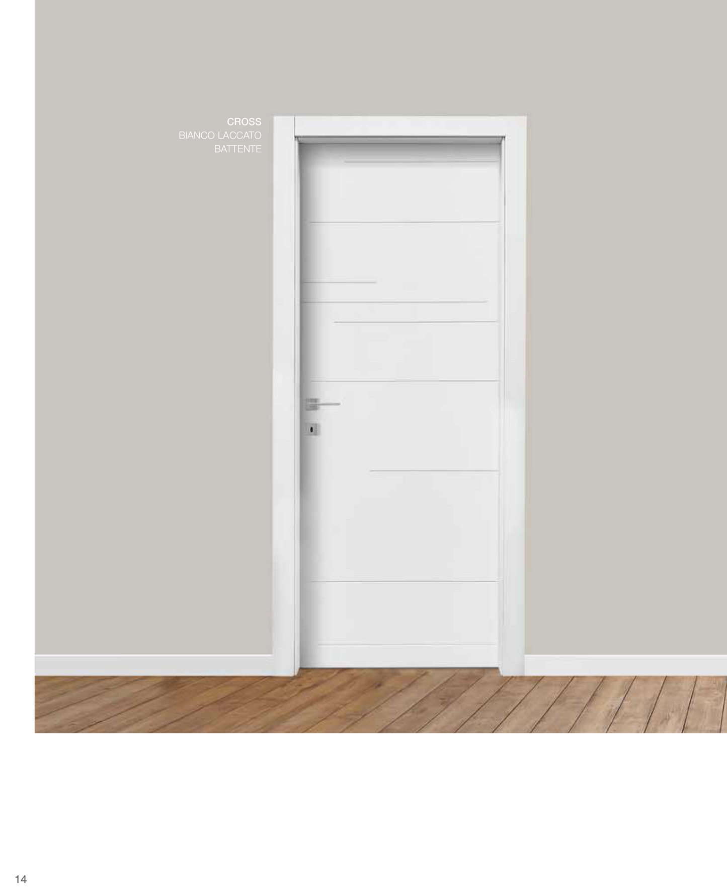 Porta da interno 1 anta battente CROSS PRO BIANCO LACCATO