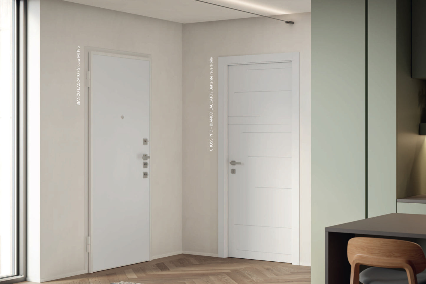 Porta da interno 1 anta battente CROSS PRO BIANCO LACCATO