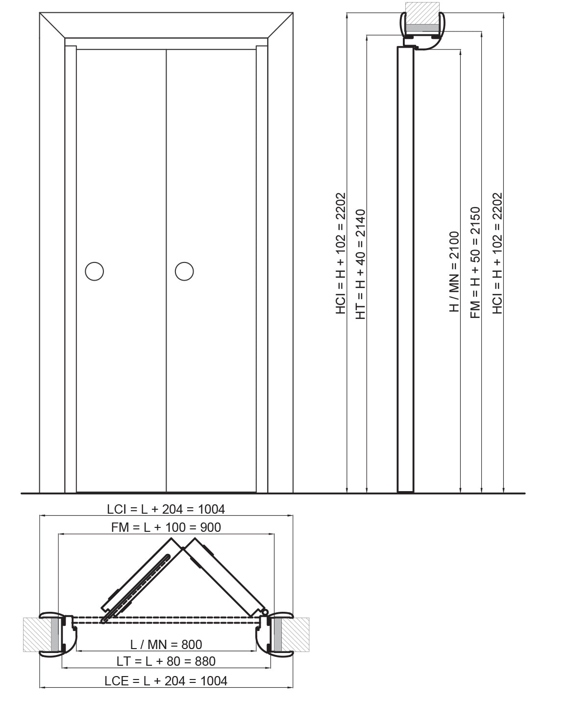 Porta da interno 1 anta pieghevole a libro BIANCO MATRIX
