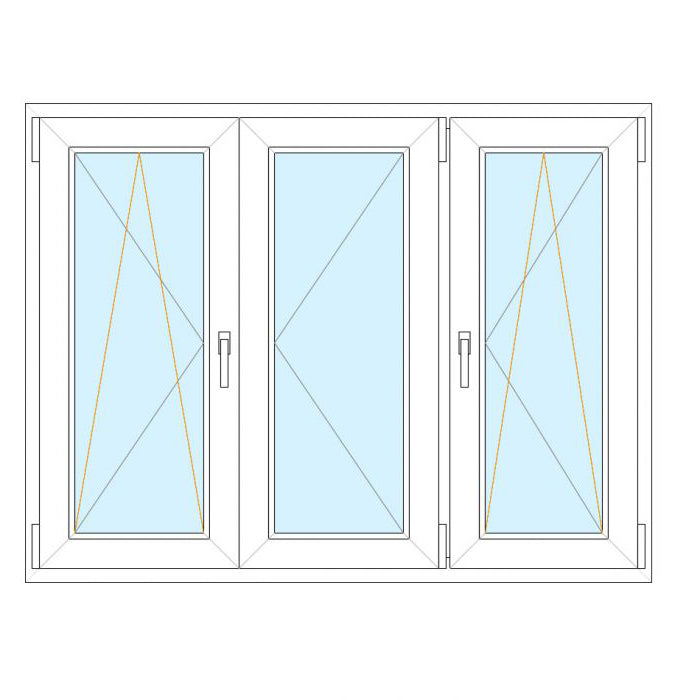 Finestra in PVC 3 ante 215x157
