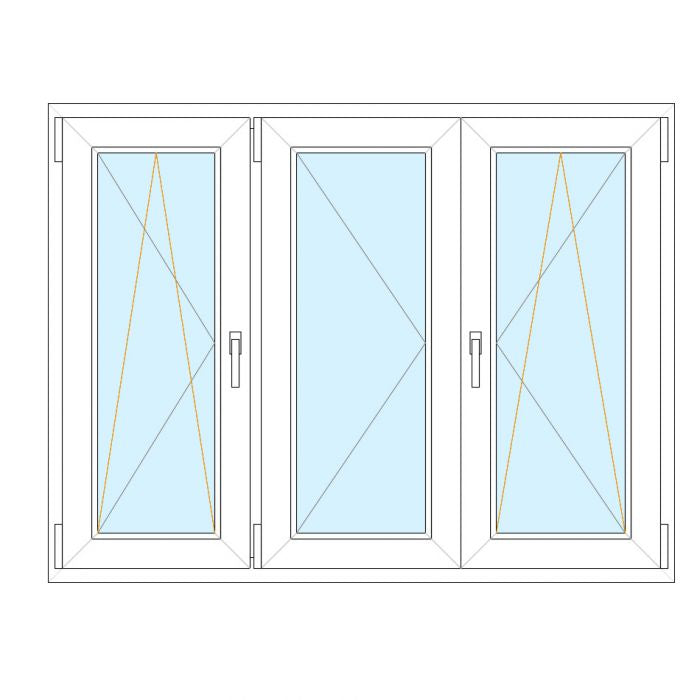 Finestra in PVC 3 ante 145x222