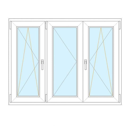 Finestra in ALLUMINIO 3 ante cm 220x190