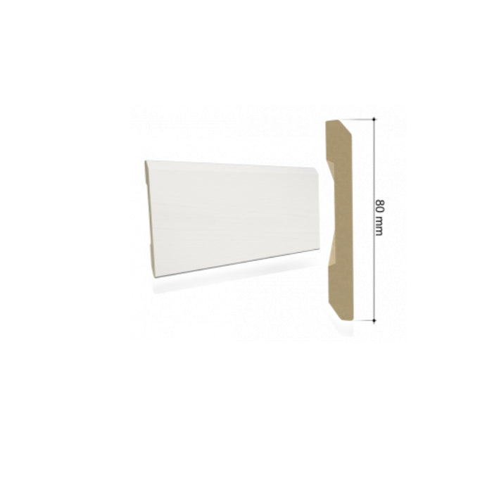 KIT 5 PEZZI BATTISCOPA B8 80X10X2250 MM. IDRO BIANCO MATRIX
