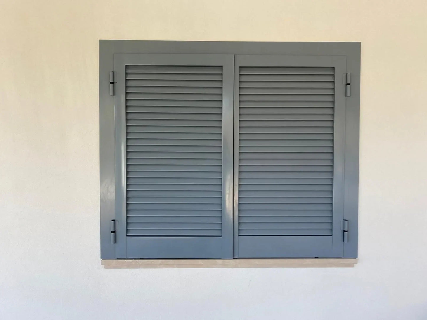 Persiana Blindata Portafinestra stecca fissa telaio 2 ante con cilindro passante + DEFENDER ESTERNO cm 130x210