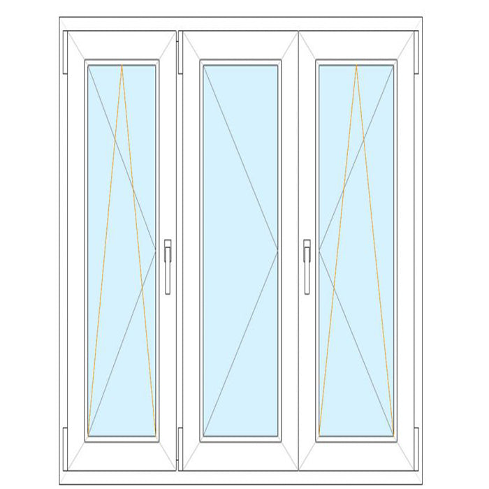 Portafinestra in Alluminio 3 ante con Ribalta colore Ral – Isolamento Termico e Acustico