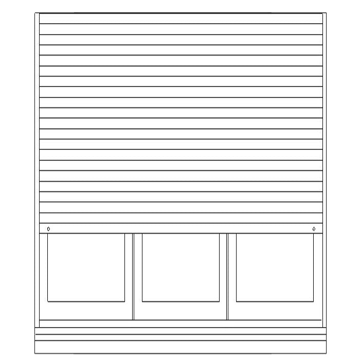 Avvolgibile in PVC Portafinestra 3 ante 164x244