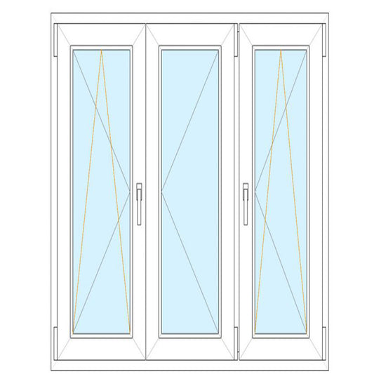 Portafinestra in ALLUMINIO 3 ante 165x244