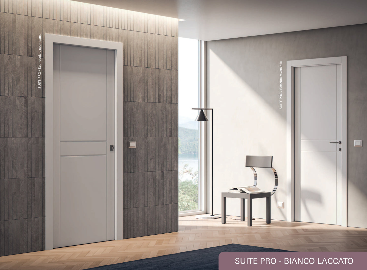 Porta da interno 1 anta scorrevole interno muro SUITE PRO BIANCO LACCATO