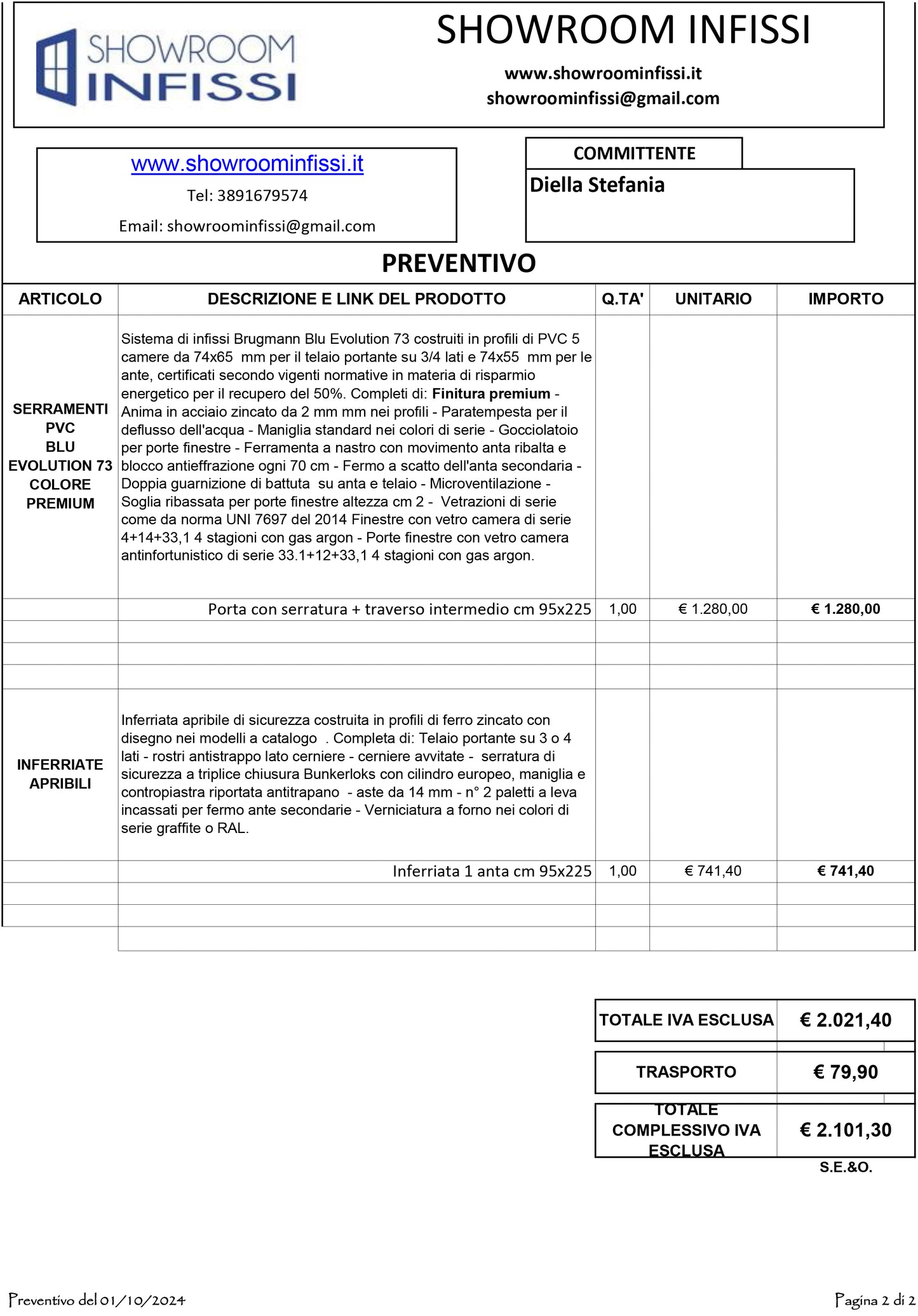 PREVENTIVO DIELLA STEFANIA PVC+INFERRIATA