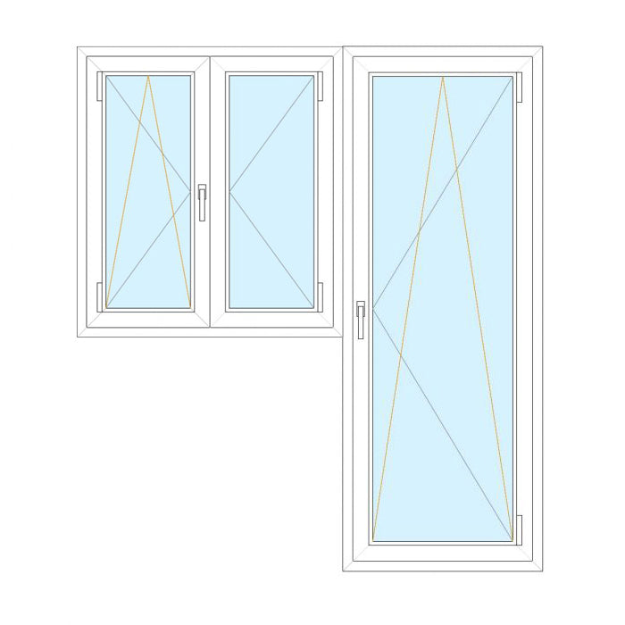 Bandiera in PVC finestra 2 ante 100x168 + Portafinestra 1 anta 77x255