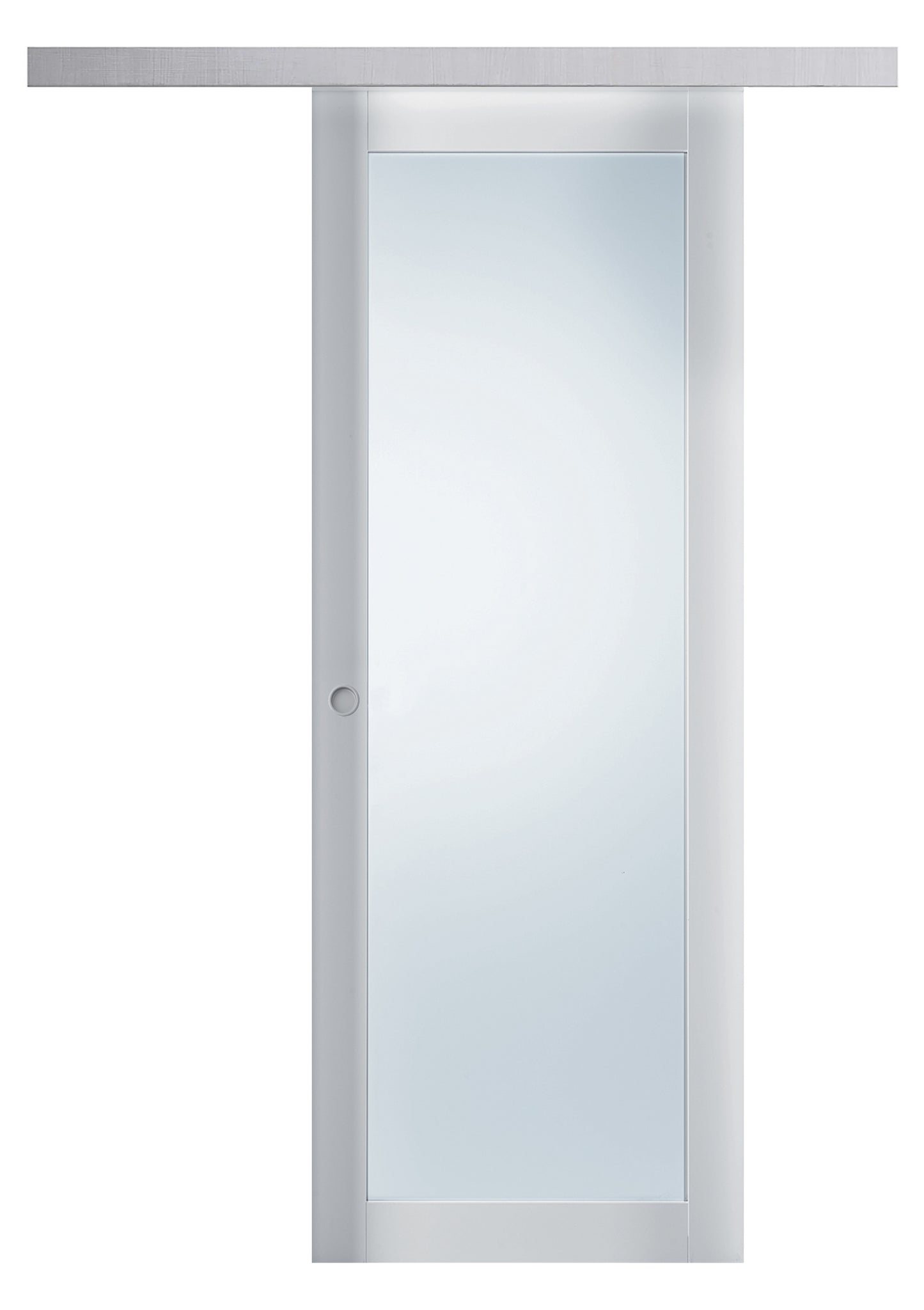 Porta da interno 1 anta scorrevole esterno muro BIANCO HD VETRO
