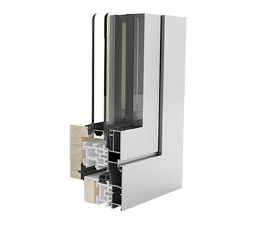 Finestra in LEGNO LACCATO/ALLUMINIO RAL 3 ante