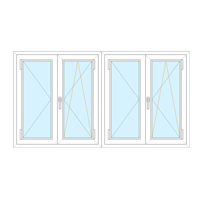 Finestra in PVC 2 ante + 2 ante 250x145