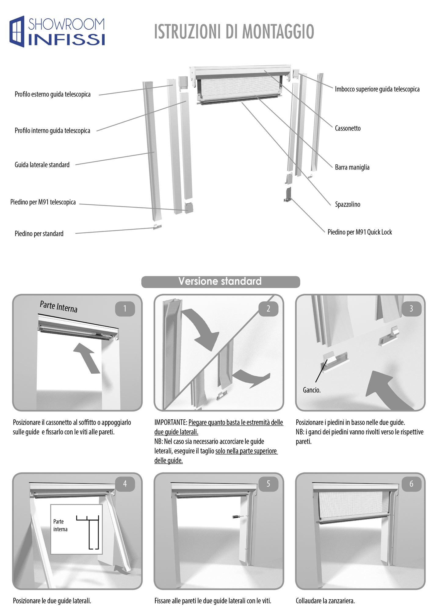 Zanzariera a molla verticale Finestra 2 ante effetto legno