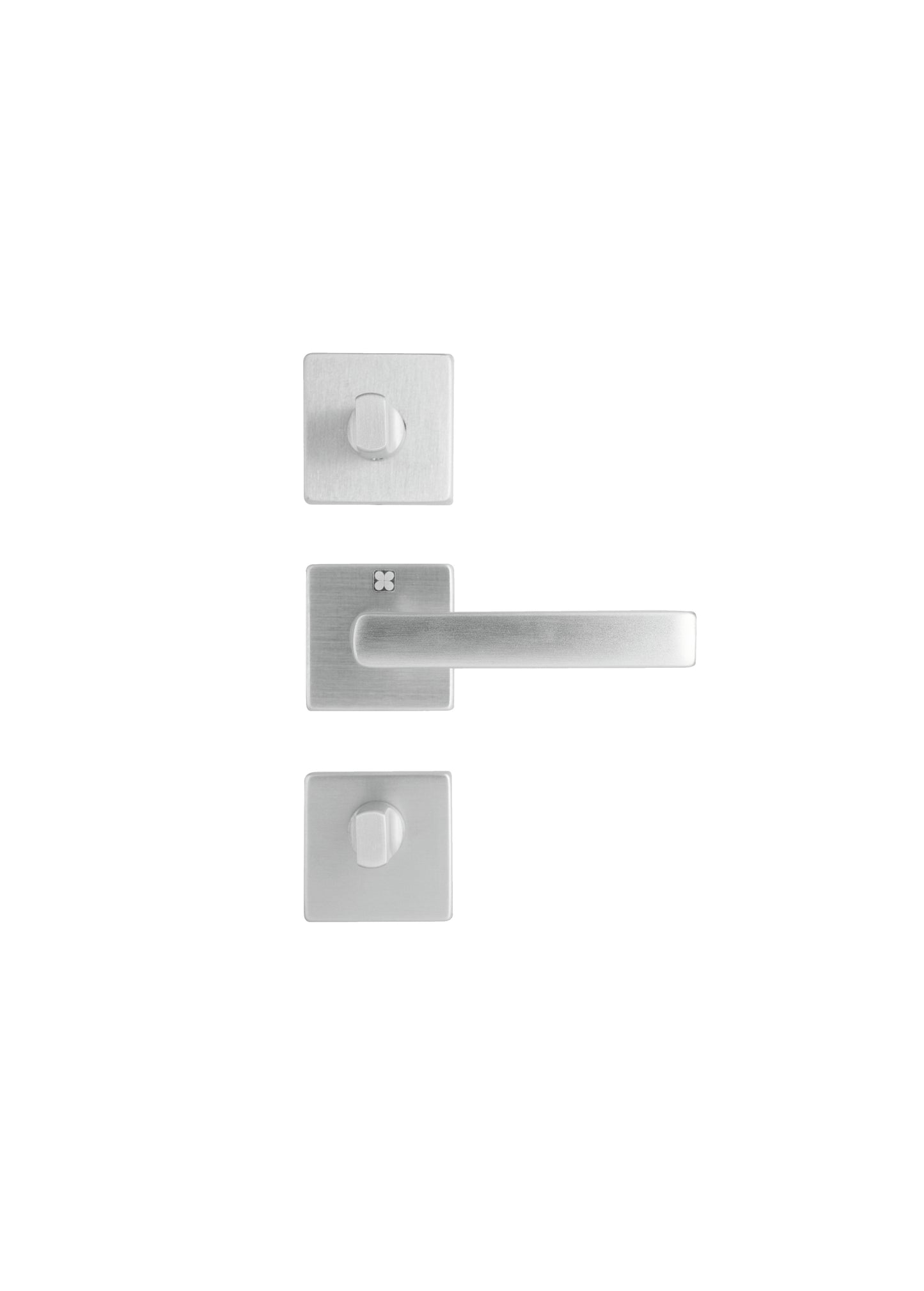 KIT MANIGLIERIA PORTA BLINDATA QUADRA ARGENTO