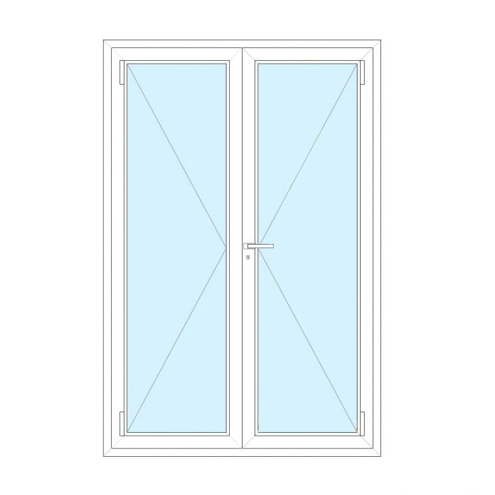 Porta con serratura in PVC 2 ante