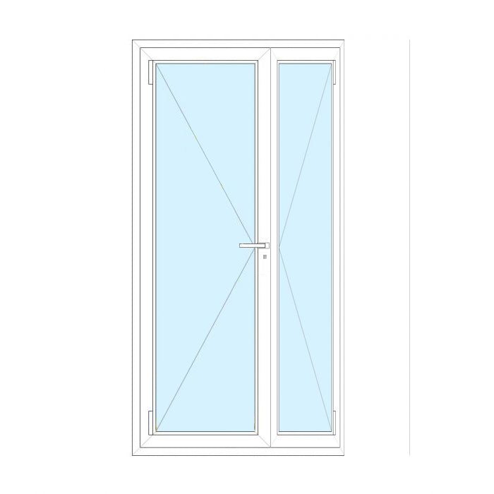 Porta con serratura in PVC 2 ante 30+90x210 TRIPLO VETRO