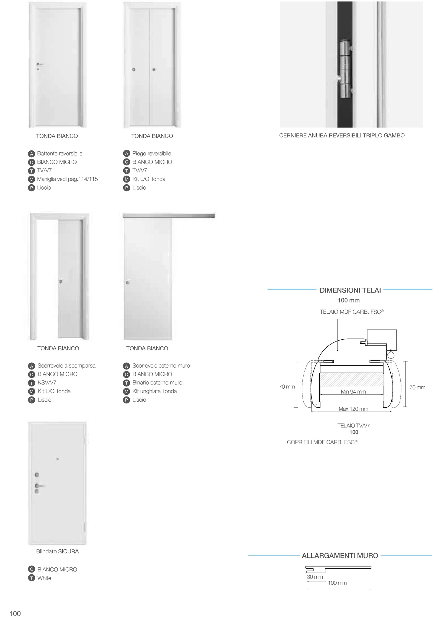 scheda tecnica TONDA BIANCO