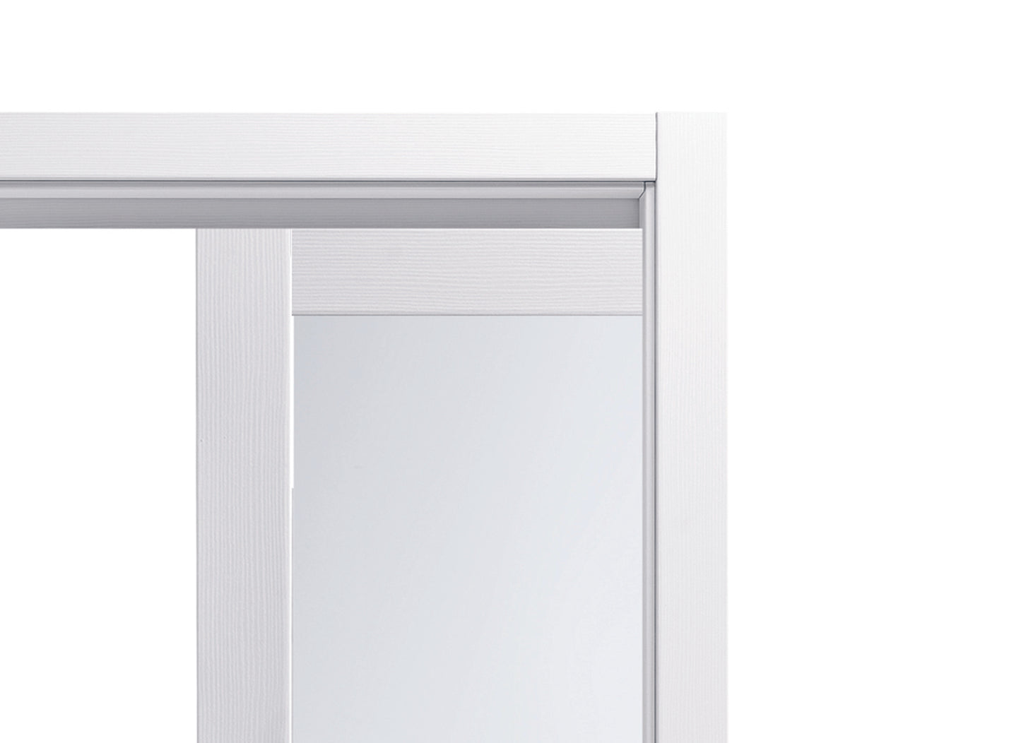 Porta 1 anta scorrevole interno muro BIANCO MATRIX VETRO