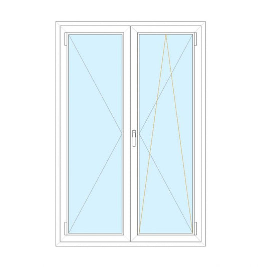Portafinestra in LEGNO MORDENZATO/ALLUMINIO RAL 2 ante 148.5x244