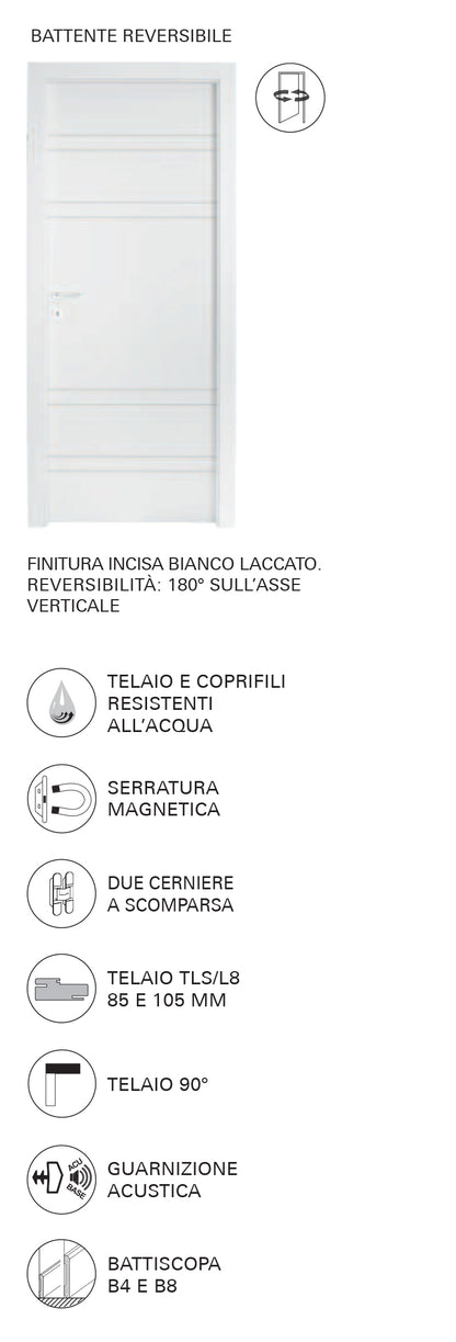 Porta da interno 1 anta battente DYNAMIC PRO BIANCO LACCATO