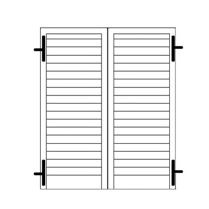 Persiana Legno Finestra stecca fissa cardini 2 ante