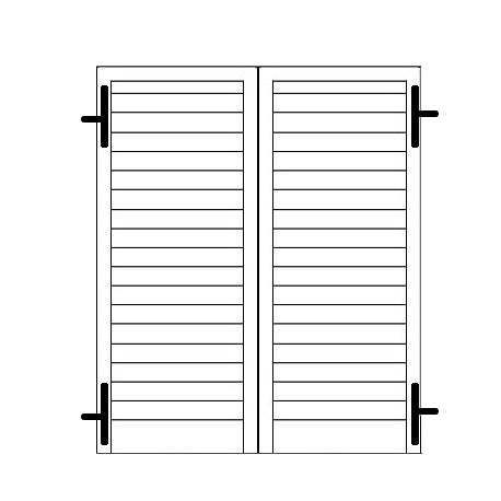 Persiana Legno Finestra stecca fissa cardini 2 ante