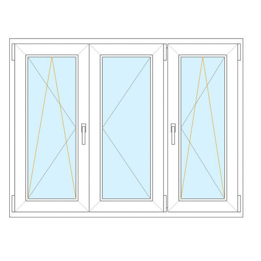 Finestra in PVC 3 ante 200x130