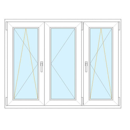 Finestra in PVC 3 ante 215x157