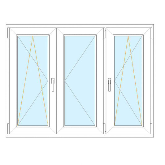 Finestra in PVC 3 ante 215x157