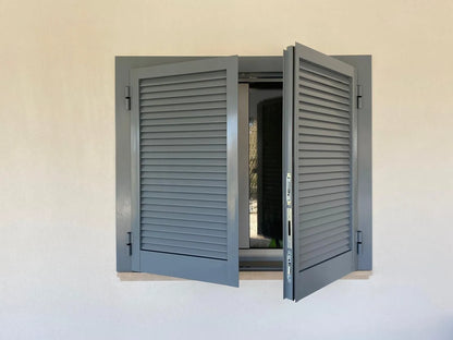 Persiana Blindata Portafinestra stecca fissa telaio 1 anta 92x202 con cilindro e maniglia passante + Defender esterno