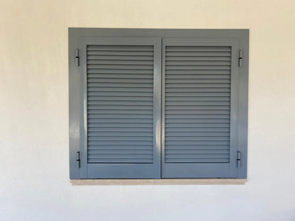 Persiana Blindata Portafinestra stecca fissa telaio 1 anta 92x202 con cilindro e maniglia passante + Defender esterno