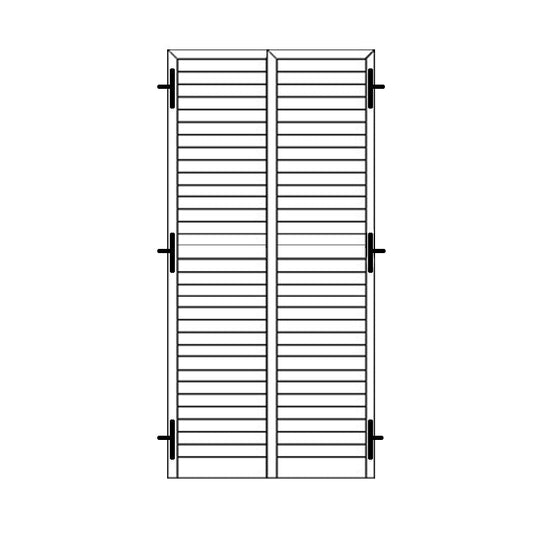 Persiana Portafinestra stecca ovalina 2 ante 115x225