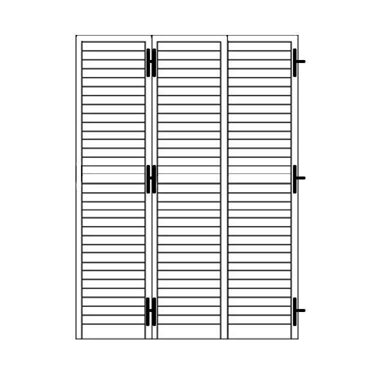Persiana Legno Portafinestra stecca fissa cardini 3 ante