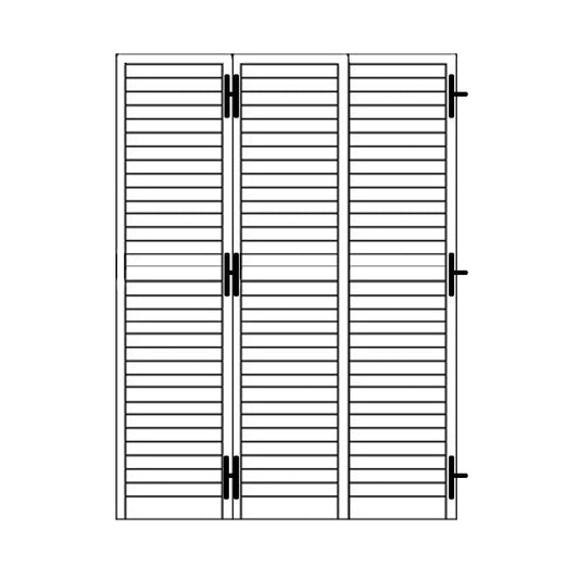 Persiana Legno Portafinestra stecca fissa cardini 3 ante