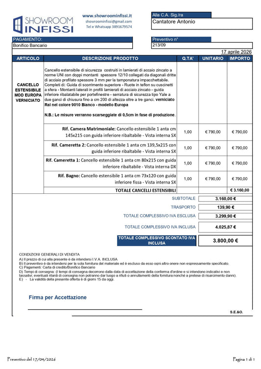 Preventivo n* 99 del 15.04.2026