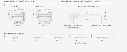Porta da interno 1 anta scorrevole interno muro SUITE PRO BIANCO LACCATO