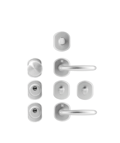 KIT MANIGLIERIA PORTA BLINDATA TONDA ARGENTO