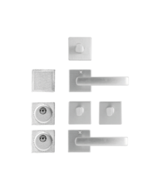 KIT MANIGLIERIA PORTA BLINDATA QUADRA ARGENTO