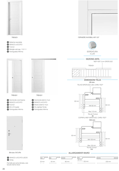 Porta da interno 1 anta battente TRENDY BIANCO LACCATO