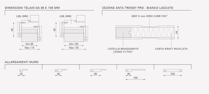 Porta da interno 1 anta battente TRENDY PRO BIANCO LACCATO