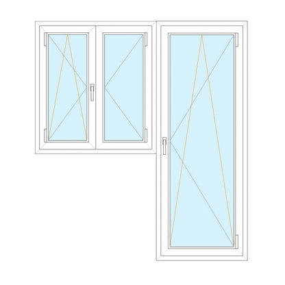 Bandiera in PVC finestra 2 ante 100x168 + Portafinestra 1 anta 77x255