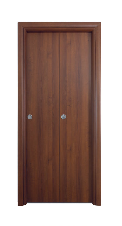 Porta da interno 1 anta pieghevole a libro TONDA NOCE