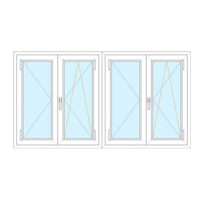 Finestra in PVC 2 ante + 2 ante 250x145