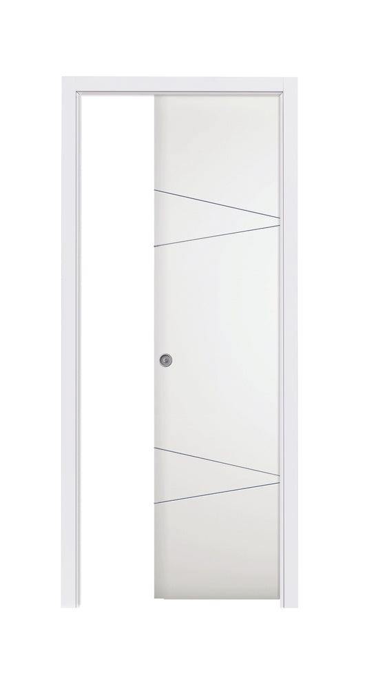Porta da interno 1 anta scorrevole interno muro INCEASY 5 BIANCO LACCATO
