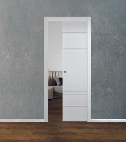 Porta da interno 1 anta scorrevole interno muro DYNAMIC BIANCO LACCATO