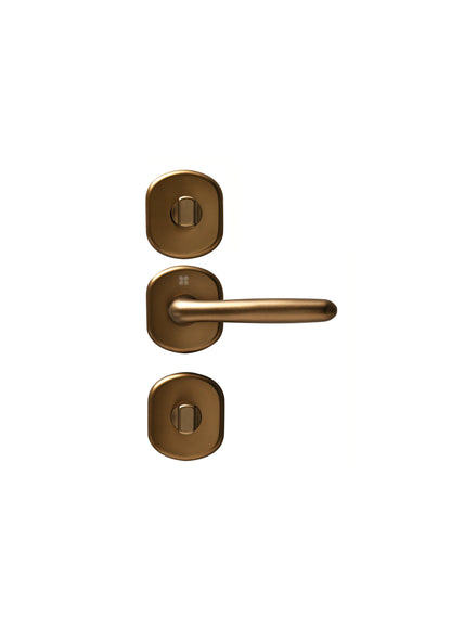 KIT MANIGLIERIA PORTA BLINDATA TONDA BRONZO